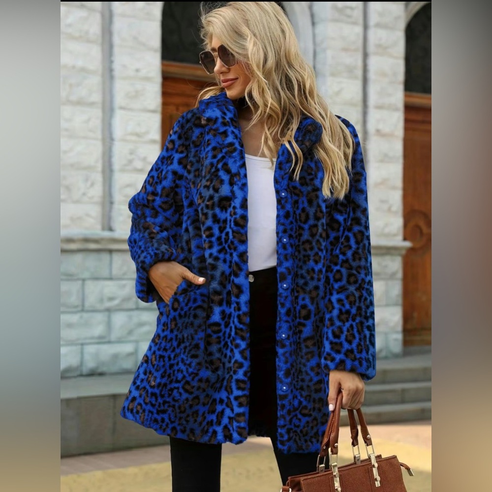 Women’s blue leopard jacket